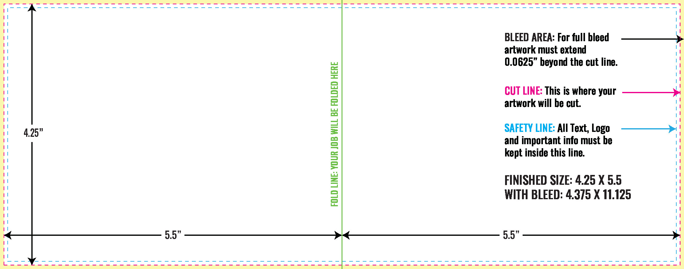 Print Layout Templates 4.25" x 11" Flyers Vertical Rectangle