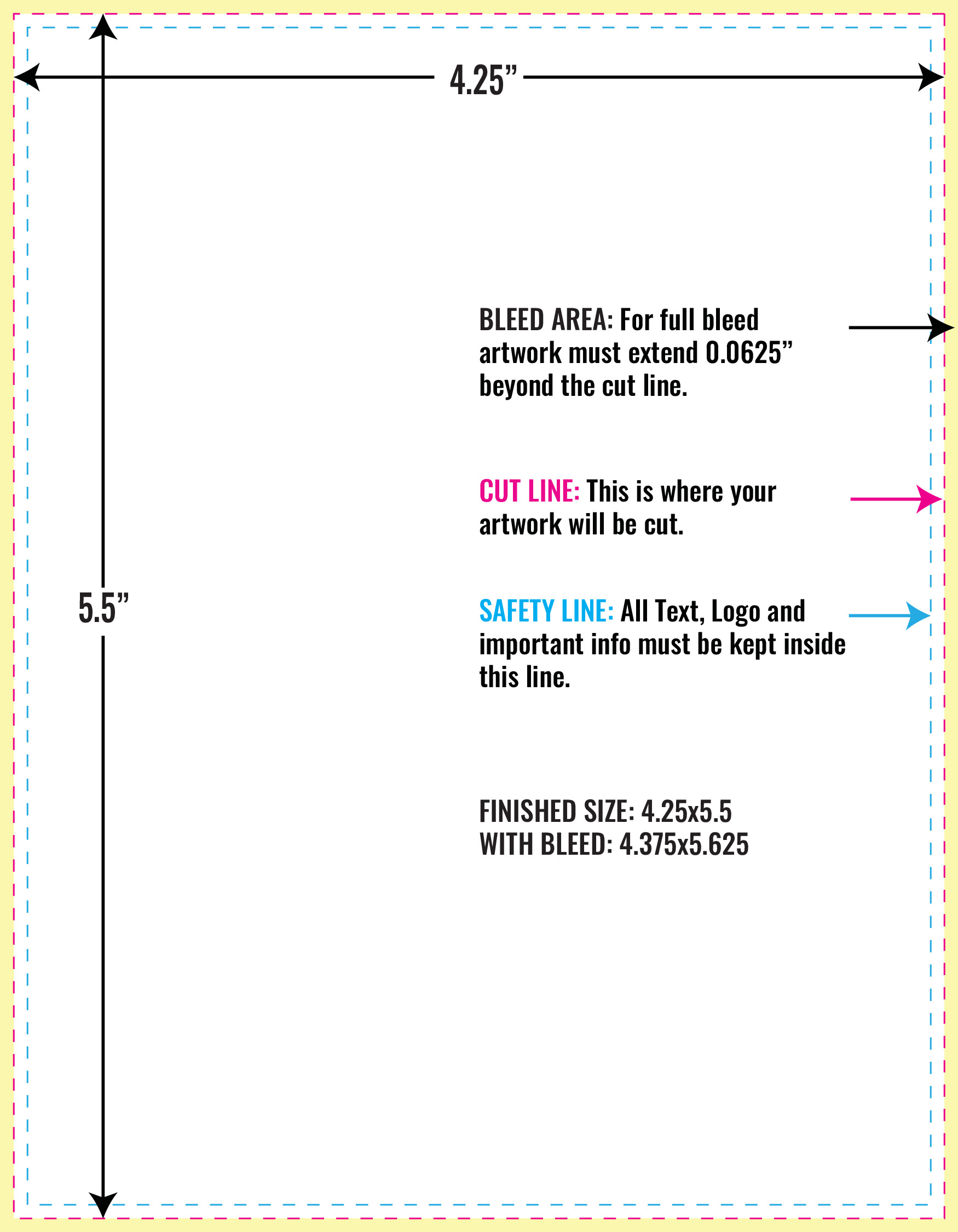 Print Layout Templates 4.25" x 5.5" Flyers Vertical