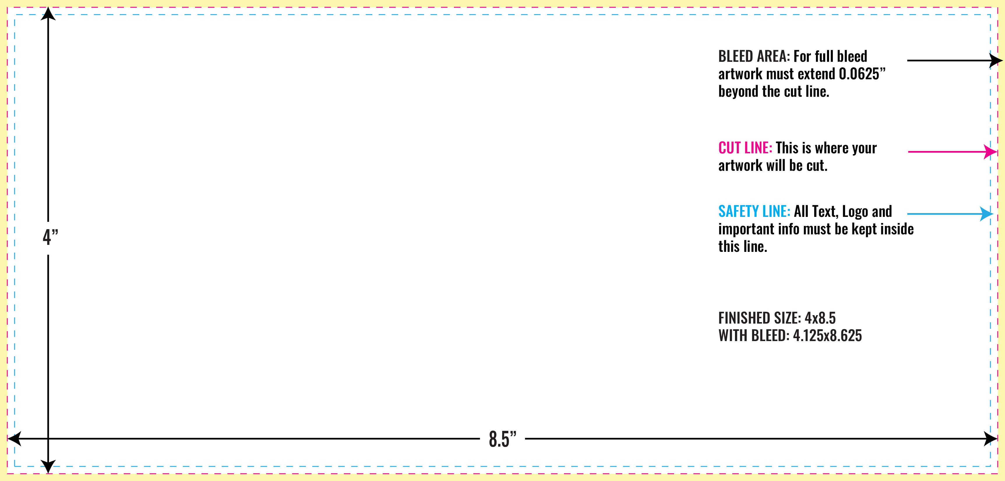 Print Layout Templates 4" x 8.5" Flyers Horizontal