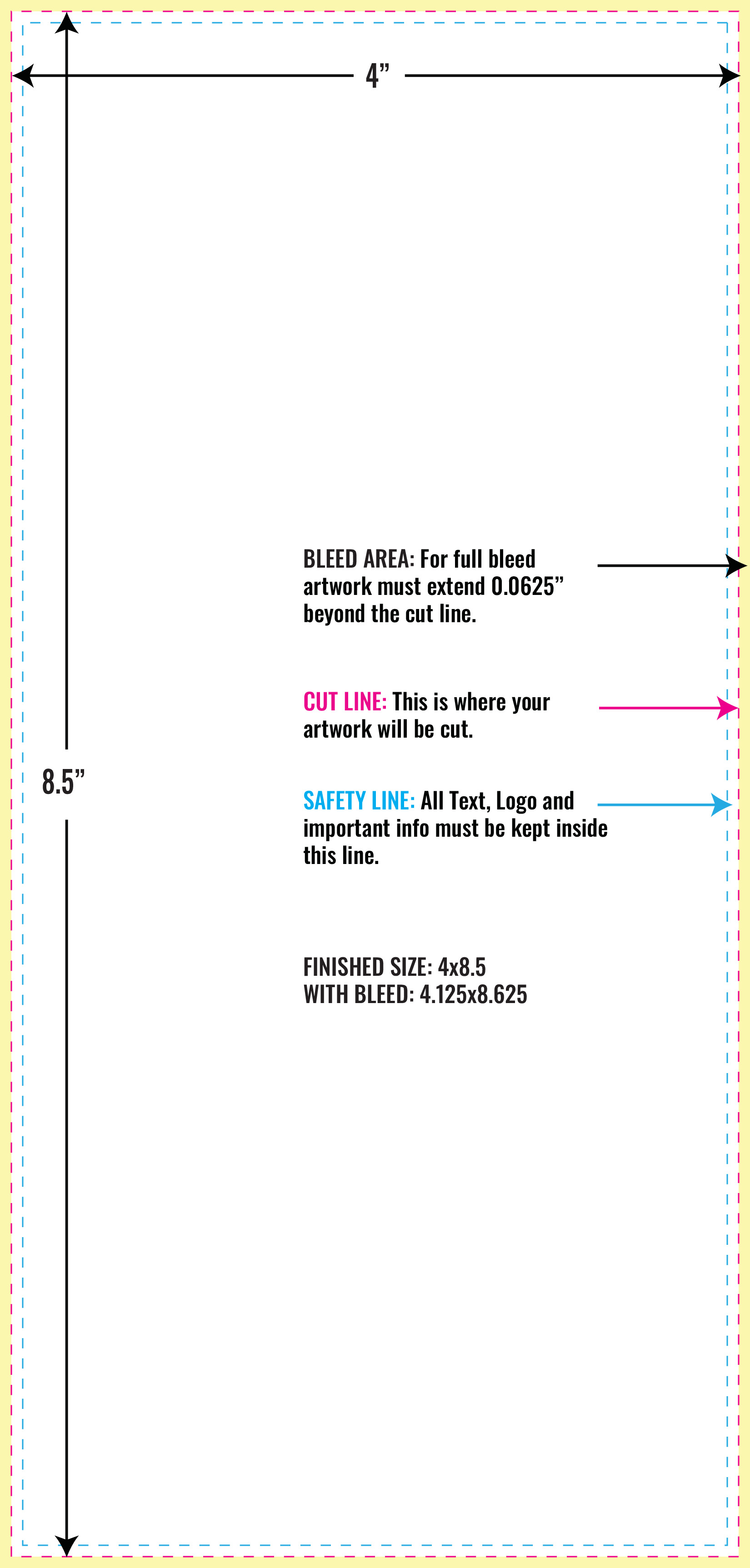 Print Layout Templates 4" x 8.5" Flyers Vertical