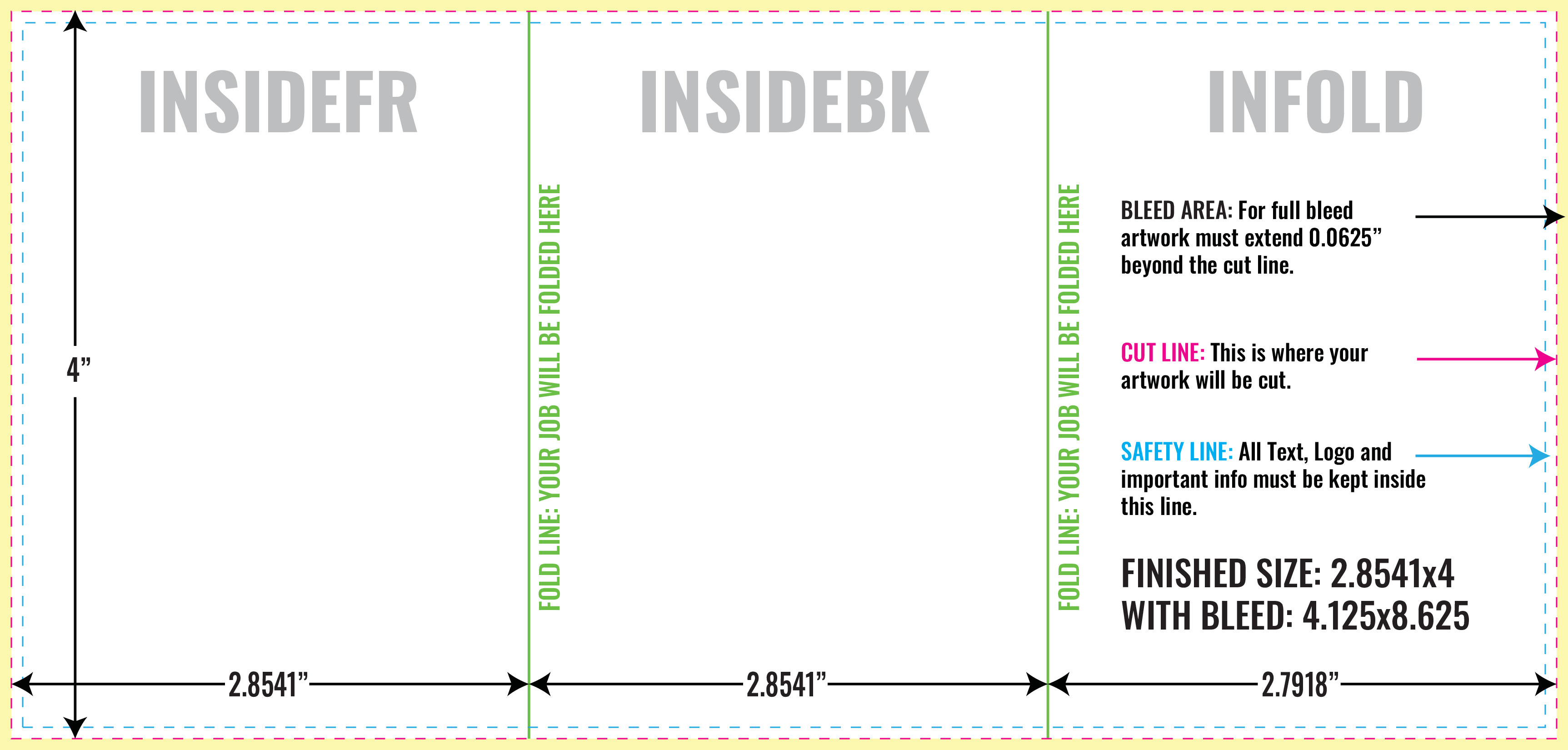 Print Layout Templates 4" x 8.5" Flyers Vertical
