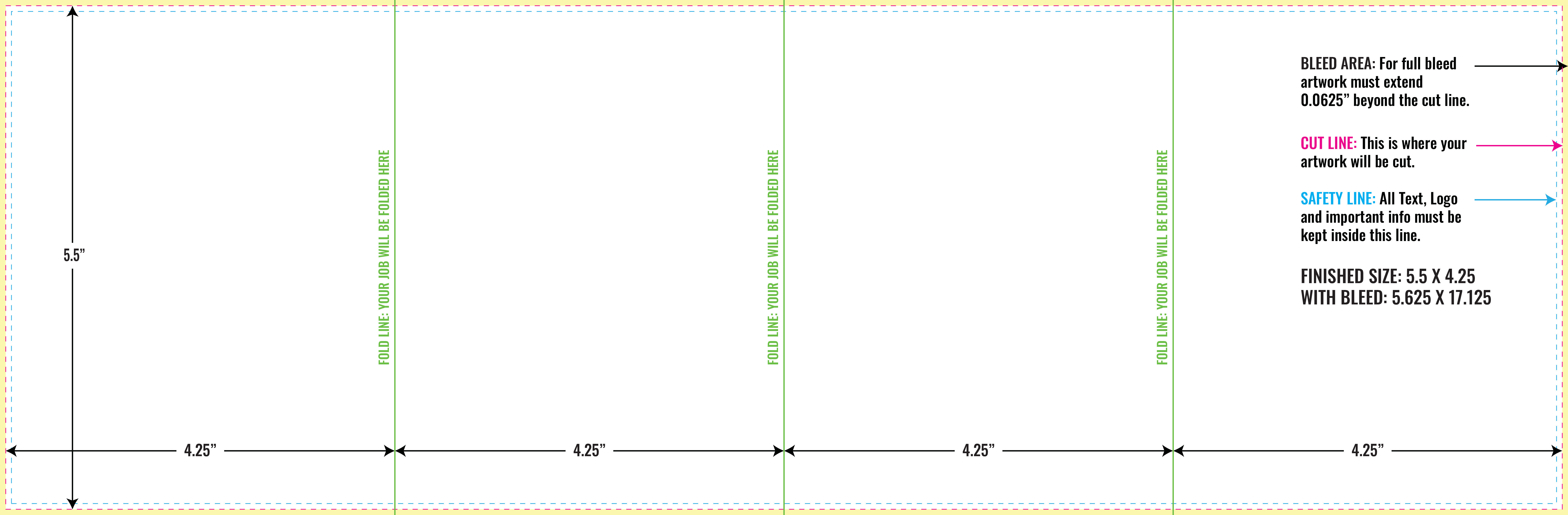 Print Layout Templates 5.5" x 17" Flyers Vertical Rectangle