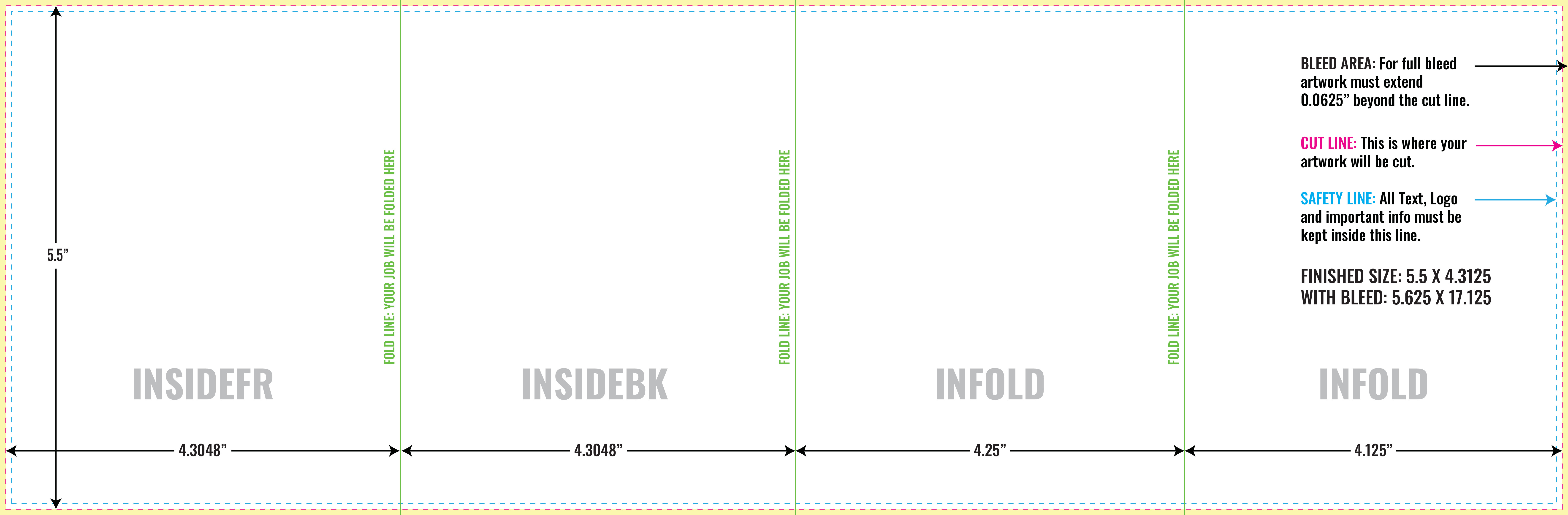 Print Layout Templates 5.5" x 17" Flyers Vertical Rectangle
