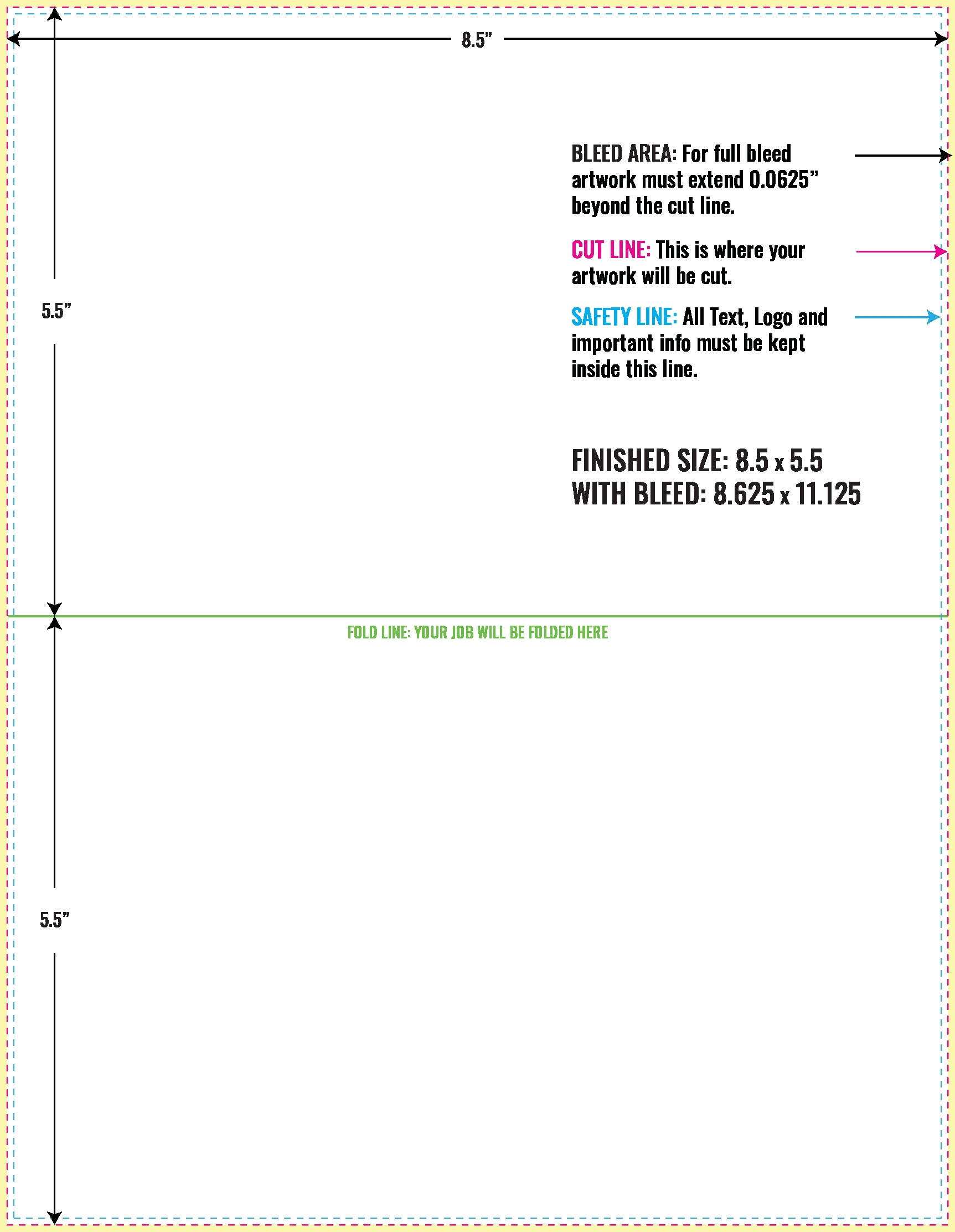 Print Layout Templates 8.5" x 11" Flyers Horizontal Rectangle