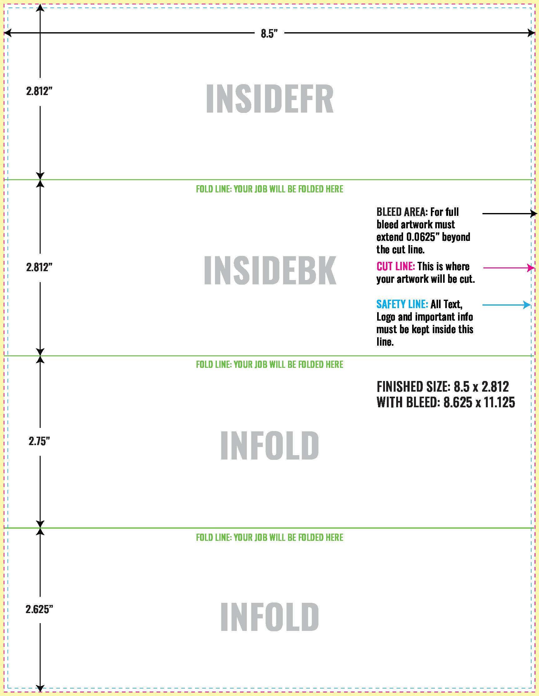 Print Layout Templates 8.5" x 11" Flyers Horizontal Rectangle