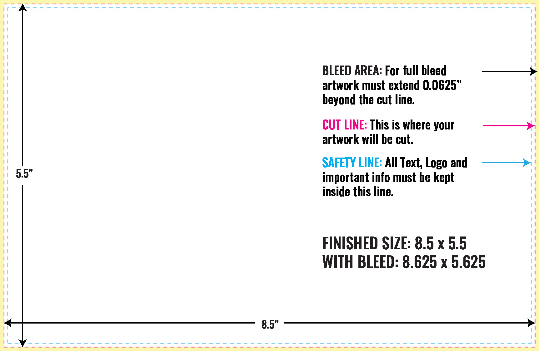 Print Layout Templates 5.5" x 8.5" Flyers Horizontal Rectangle