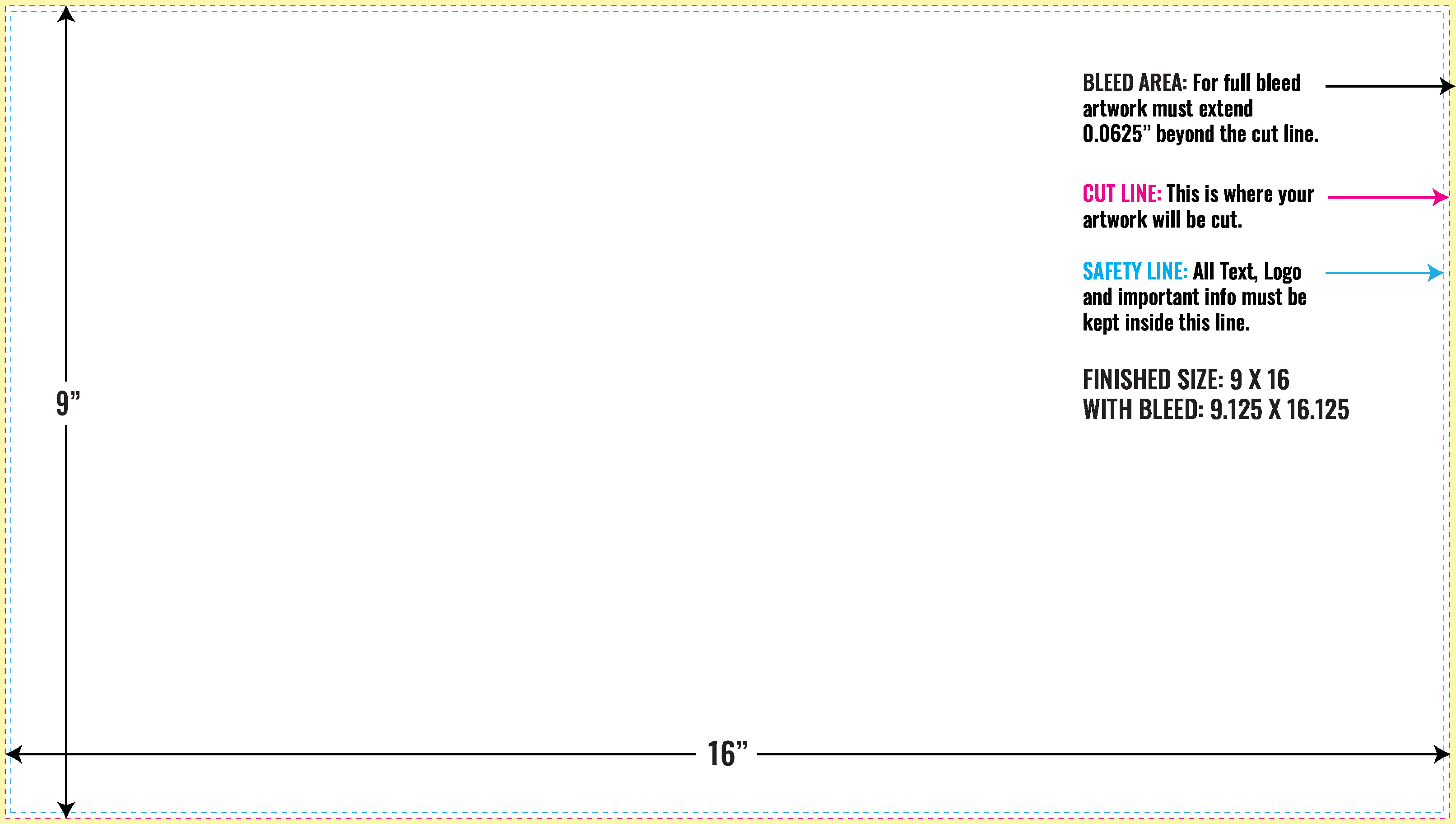 Print Layout Templates 9" x 16" Flyers Horizontal Rectangle