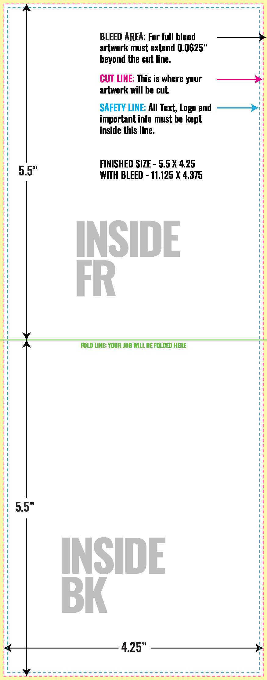 Print Layout Templates 4.25" x 11" Greeting Cards 