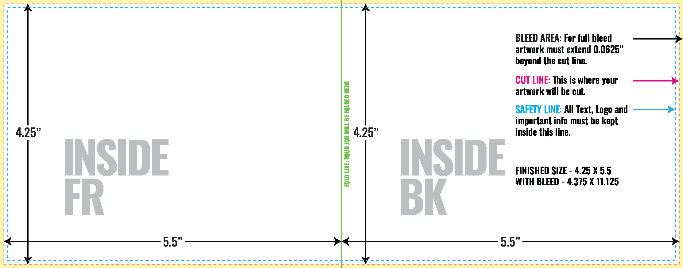 Print Layout Templates 4.25" x 11" Greeting Cards 