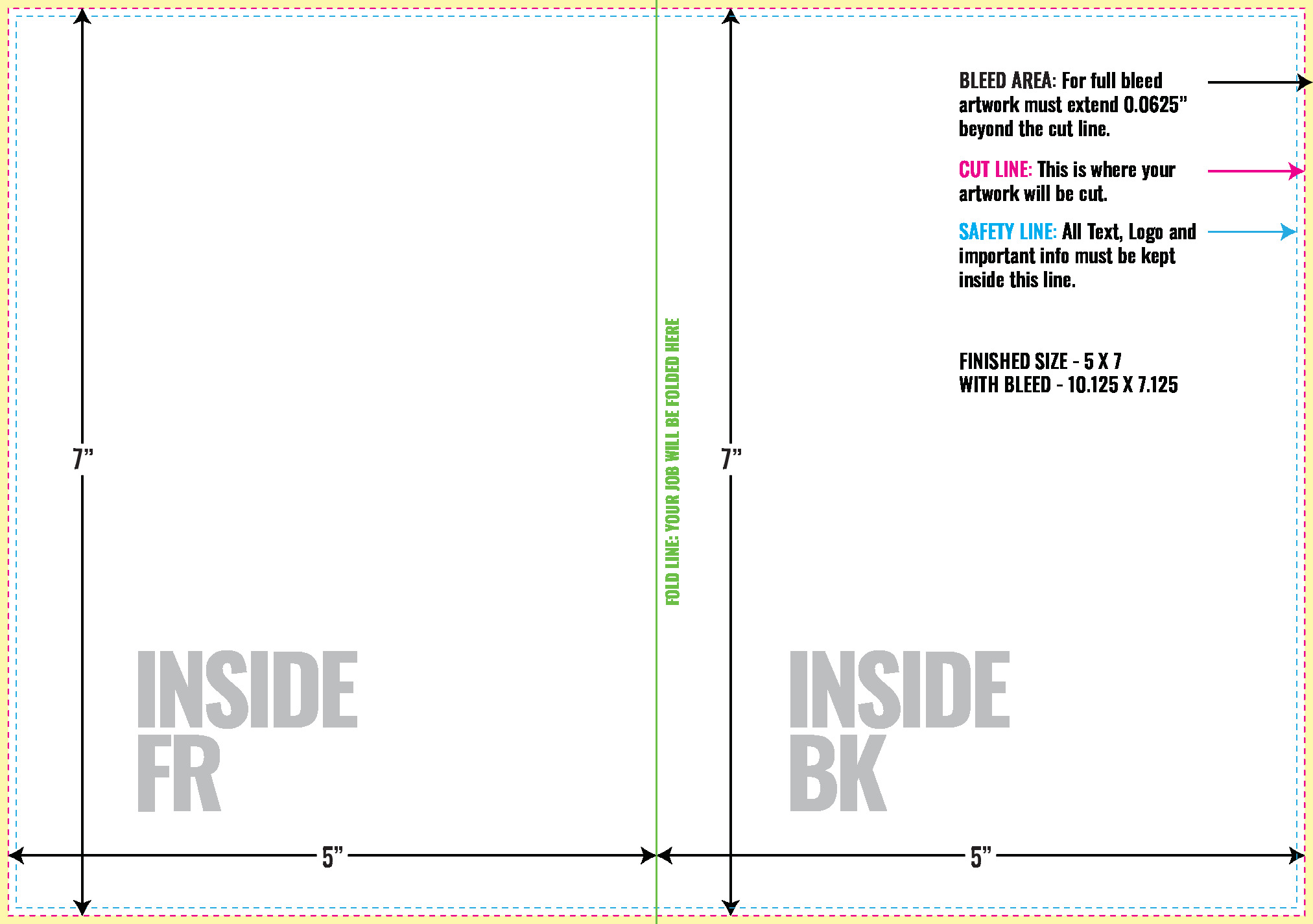 Print Layout Templates 7" x 10" Greeting Cards 