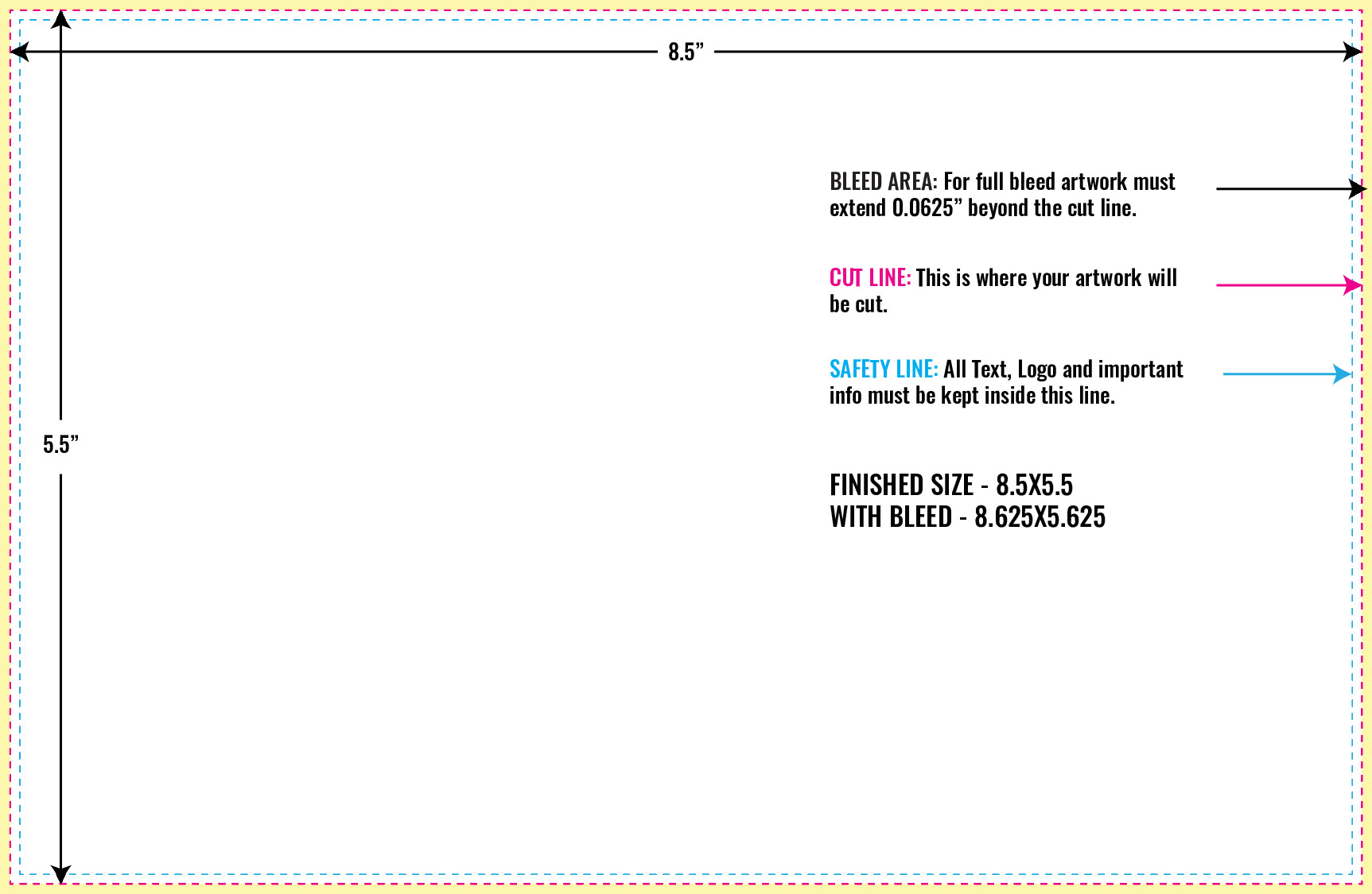 Print Layout Templates 5.5" x 8.5" Invitation Cards 