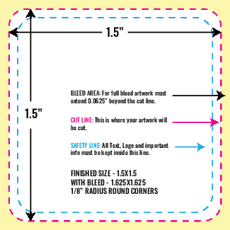 Print Layout Templates 1.5" x 1.5" Labels Sqaure
