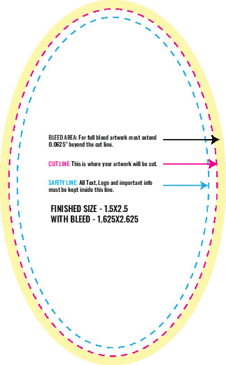Print Layout Templates 1.5" x 2.5" Labels Vertical Oval