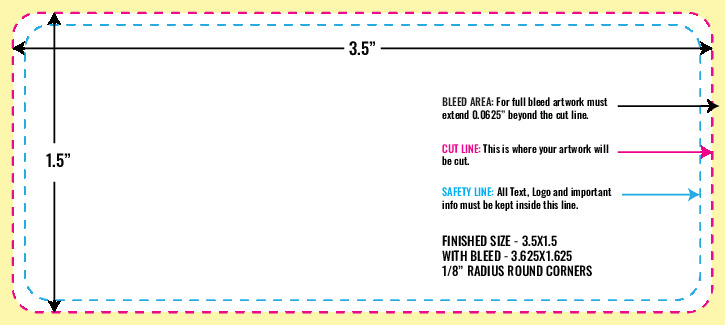 Print Layout Templates 1.5" x 3.5" Labels Horizontal Rectangle