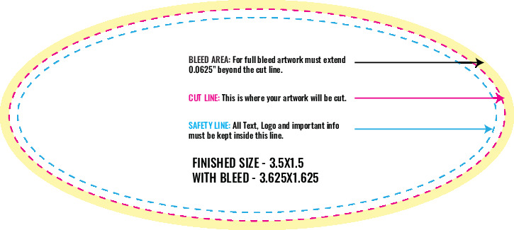 Print Layout Templates 1.5" x 3.5" Labels Horizontal Oval