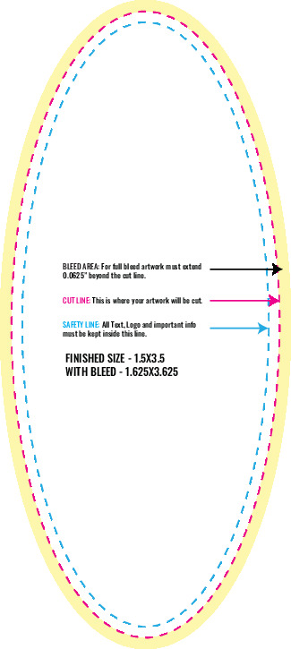 Print Layout Templates 1.5" x 3.5" Labels Vertical Oval