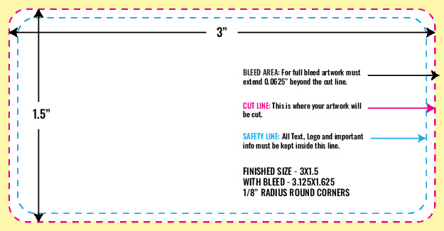 Print Layout Templates 1.5" x 3" Labels Horizontal Rectangle