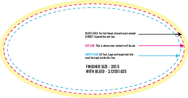 Print Layout Templates 1.5" x 3" Labels Horizontal Oval