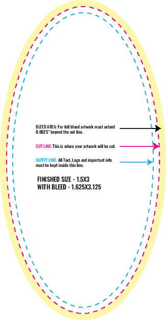 Print Layout Templates 1.5" x 3" Labels Vertical Oval