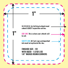 Print Layout Templates 1" x 1" Labels Sqaure