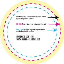 Print Layout Templates 1" x 1" Labels Circle