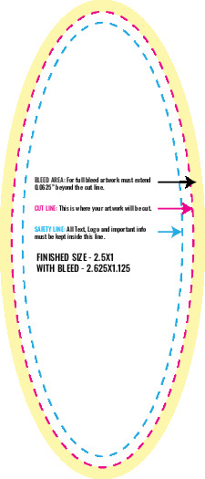 Print Layout Templates 1" x 2.5" Labels Vertical Oval