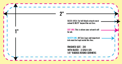 Print Layout Templates 1" x 2" Labels Horizontal Rectangle