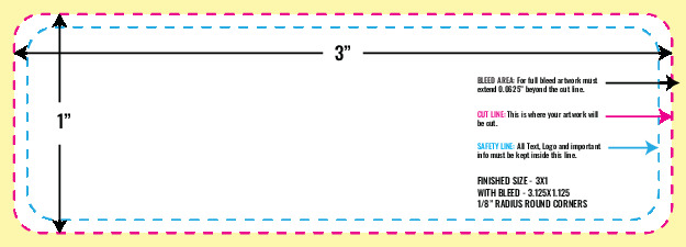 Print Layout Templates 1" x 3" Labels Horizontal Rectangle