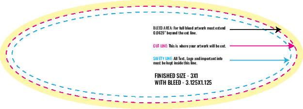Print Layout Templates 1" x 3" Labels Horizontal Oval