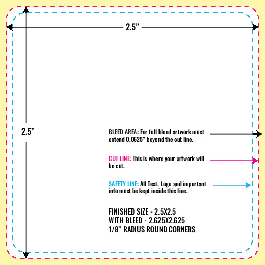 Print Layout Templates 2.5" x 2.5" Labels Sqaure
