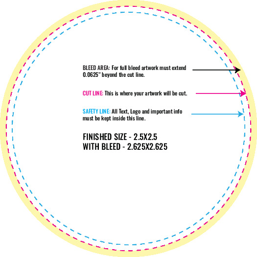 Print Layout Templates 2.5" x 2.5" Labels Circle