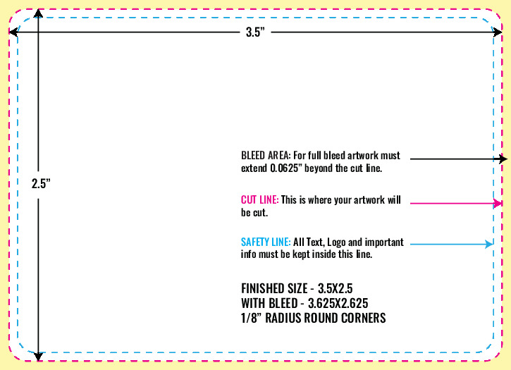 Print Layout Templates 2.5" x 3.5" Labels Horizontal Rectangle