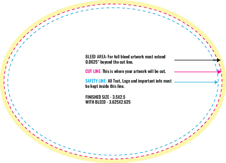 Print Layout Templates 2.5" x 3.5" Labels Horizontal Oval