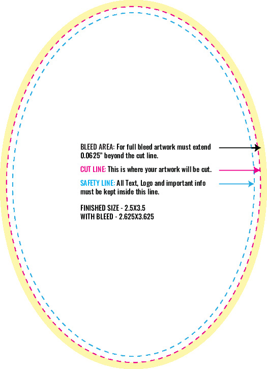 Print Layout Templates 2.5" x 3.5" Labels Vertical Oval