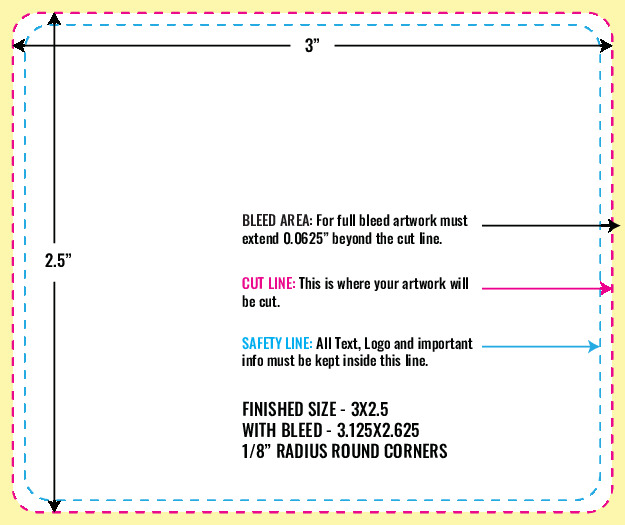 Print Layout Templates 2.5" x 3" Labels Horizontal Rectangle
