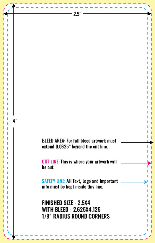 Print Layout Templates 2.5" x 4" Labels Vertical Rectangle