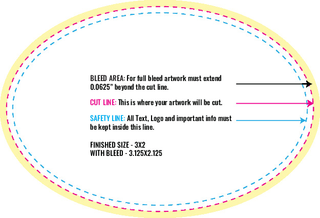Print Layout Templates 2" x 3" Labels Horizontal Oval