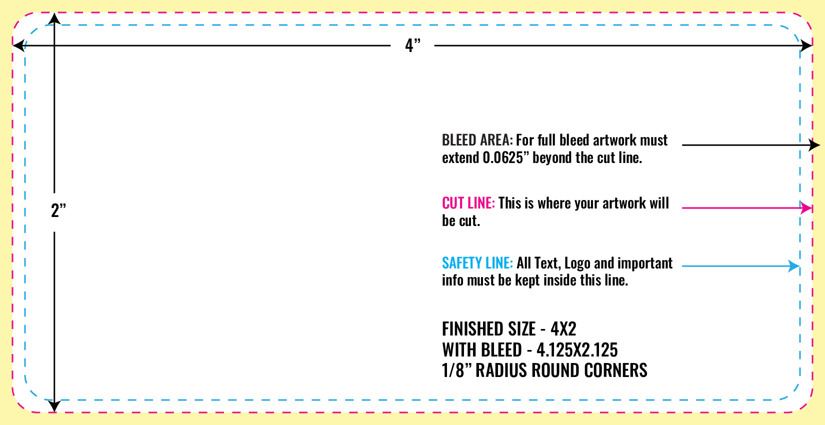 Print Layout Templates 2" x 4" Labels Horizontal Rectangle