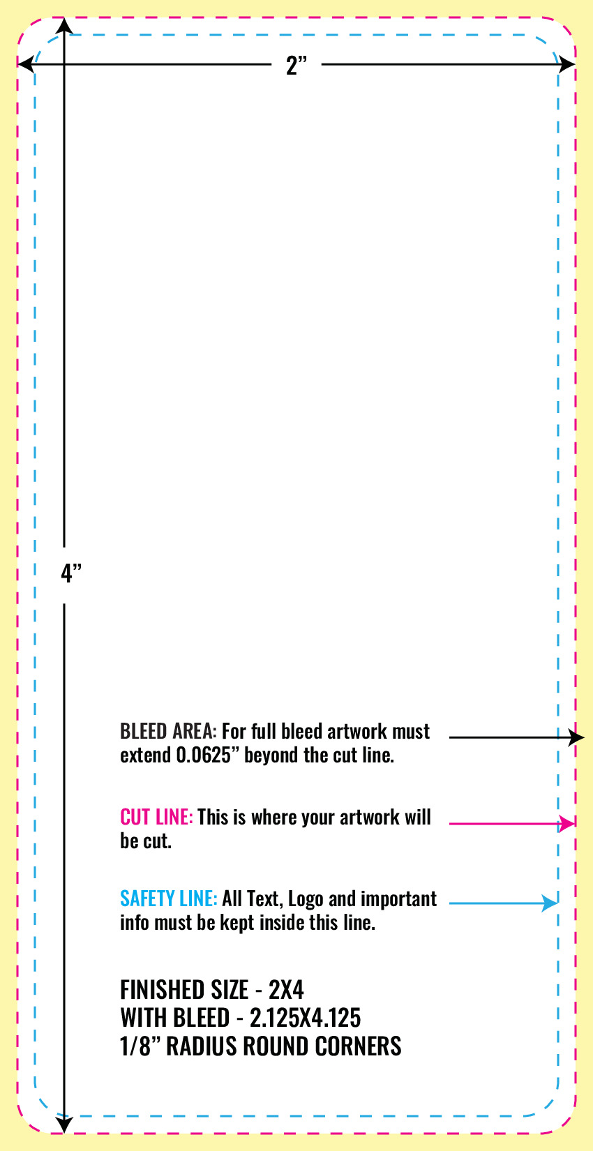 Print Layout Templates 2" x 4" Labels Vertical Rectangle