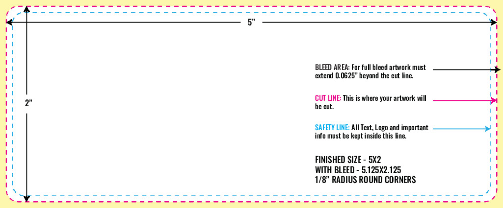 Print Layout Templates 2" x 5" Labels Horizontal Rectangle