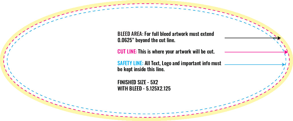 Print Layout Templates 2" x 5" Labels Horizontal Oval