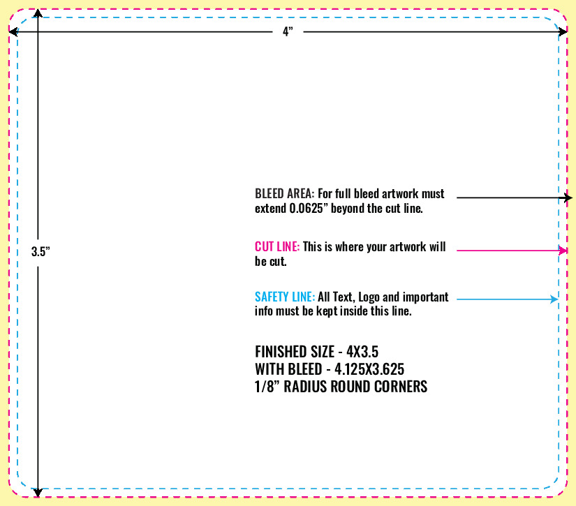 Print Layout Templates 3.5" x 4" Labels Horizontal Rectangle