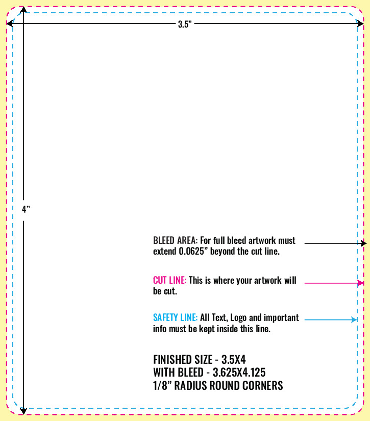 Print Layout Templates 3.5" x 4" Labels Vertical Rectangle
