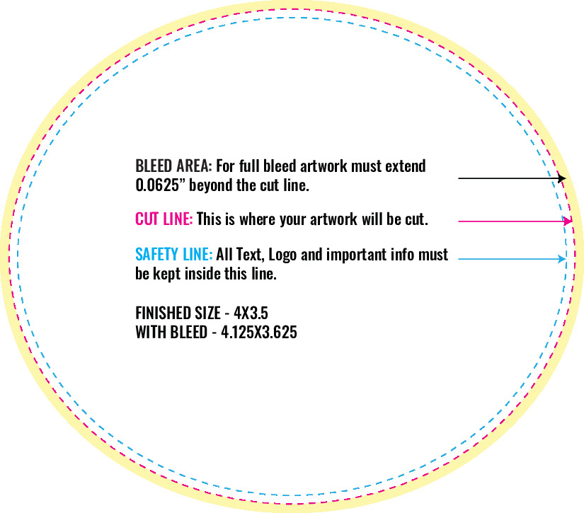 Print Layout Templates 3.5" x 4" Labels Horizontal Oval