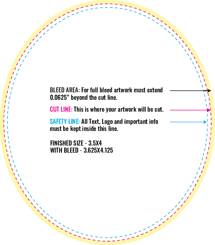 Print Layout Templates 3.5" x 4" Labels Vertical Oval