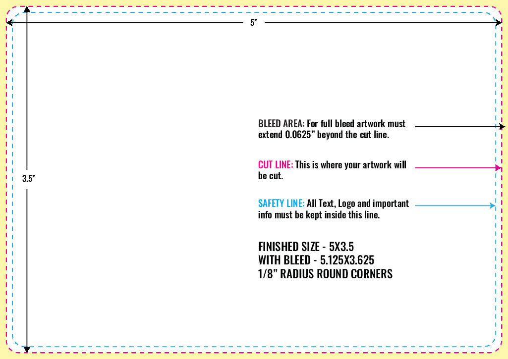 Print Layout Templates 3.5" x 5" Labels Horizontal Rectangle