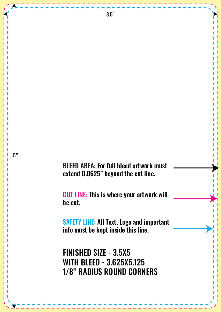 Print Layout Templates 3.5" x 5" Labels Vertical Rectangle
