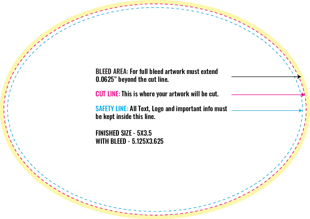 Print Layout Templates 3.5" x 5" Labels Horizontal Oval