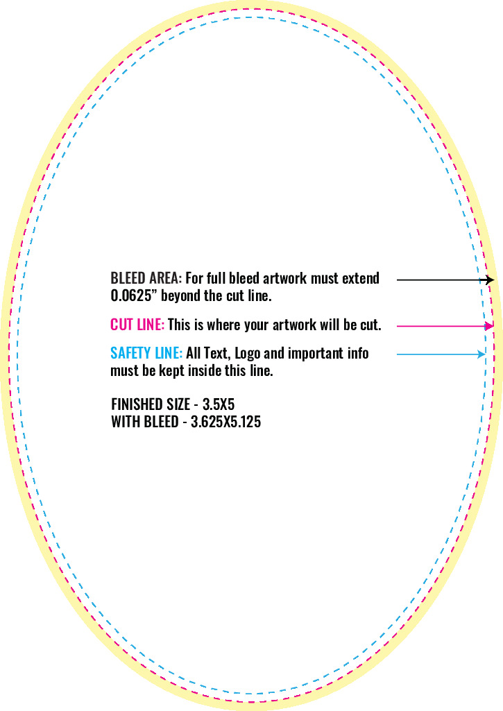 Print Layout Templates 3.5" x 5" Labels Vertical Oval