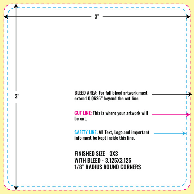 Print Layout Templates 3" x 3" Labels Sqaure